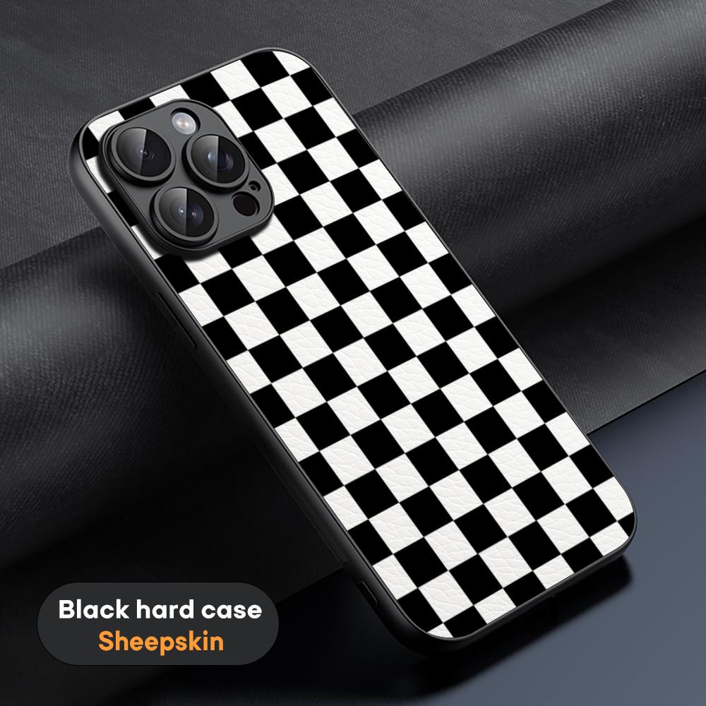 

Chess fashion simple pattern design Phone Case For iPhone 16 15 14 13 12 11 Plus Pro Max Limited Black hard case Sheepskin iPhone 11
