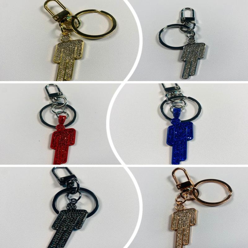 1/2 Piezas Hip-Hop Billie Figura Pequeña Colgante Dibujo Animado Descentrado Llavero Llavero Unisex de Lujo Accesorios para Bolsos