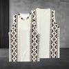 Men s Plus Size V Neck Sleeveless Tank Top Ethnic Geometric Printed Off White