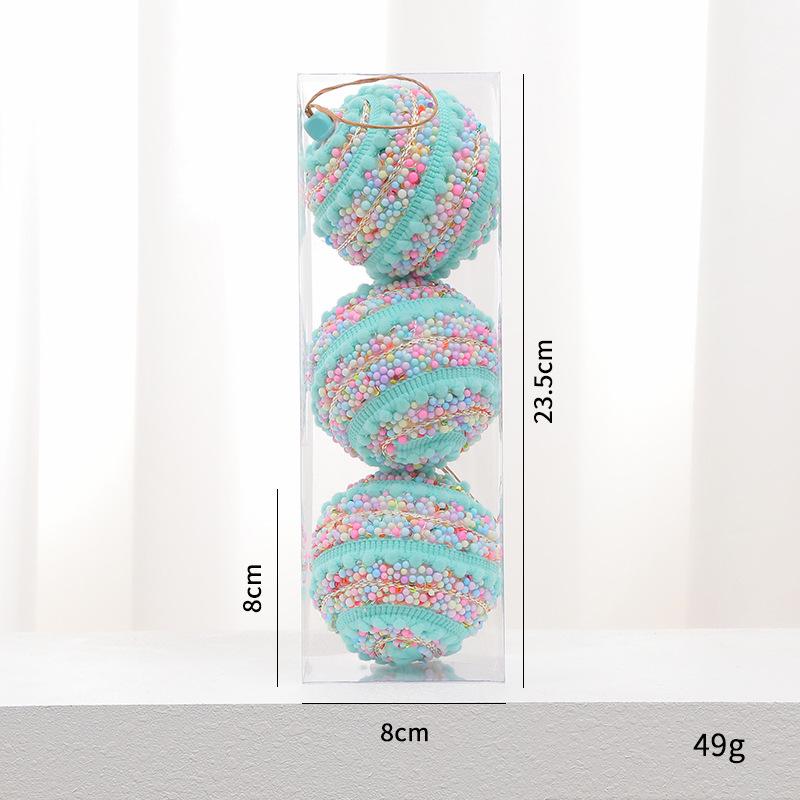 8CM Macaron Color Foam Christmas Ball Set - Creative Holiday Decorations