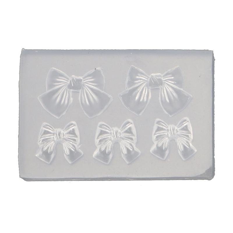 Sculpture Stamping Plate Nails Art Stencils Crystal Epoxy Resin Mold Silicone Nail Carving Mold 3D Mini Bowknot Mould