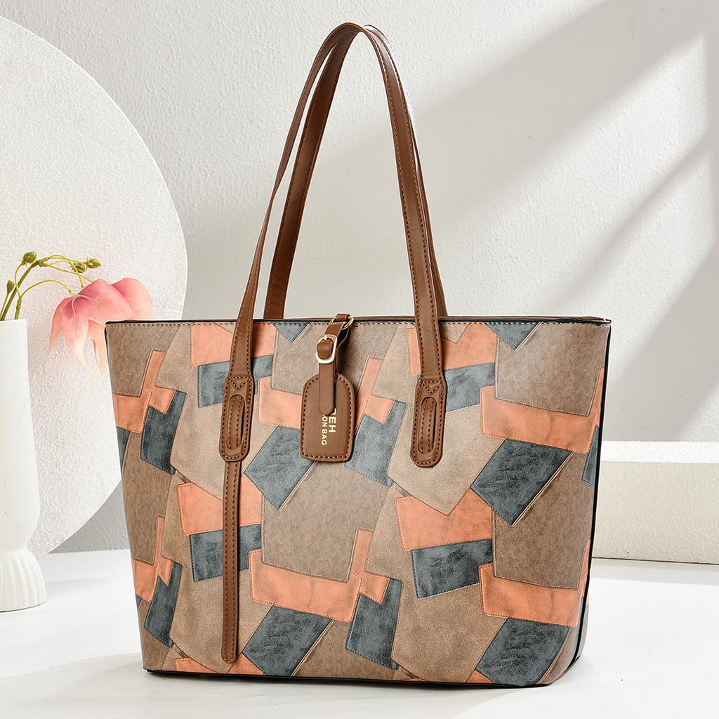 Large capacity women's tote bag 2025 new simple handbag retro casual messenger bag