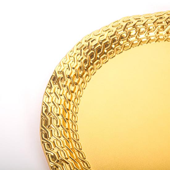 Vintage Round Metal Tray Retro Decorative Display Plate Flat Bottom Serving Platter for Jewelry
