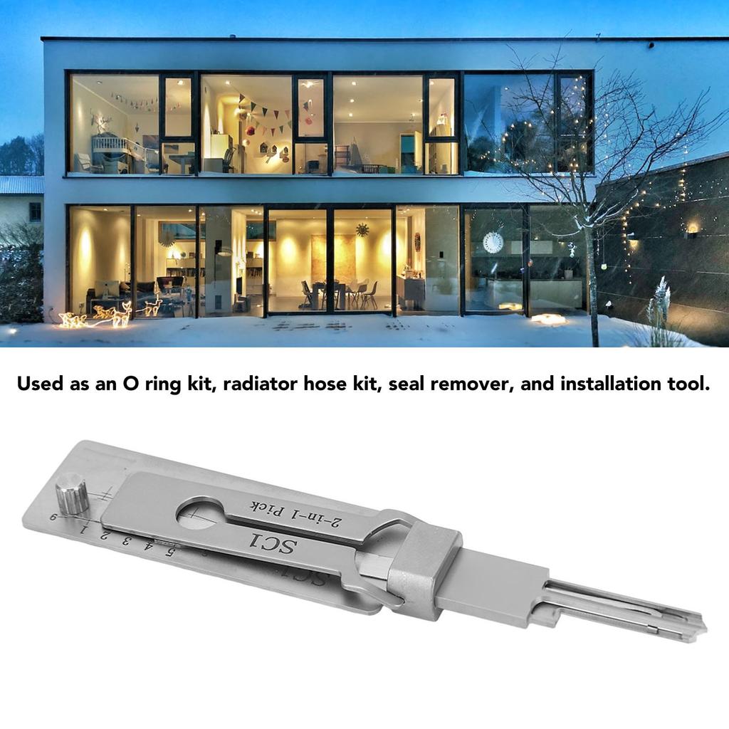 Haken-Aufnahme-Set Schlüssel-Decoder Schlüssel-Decoder 2 in 1 Edelstahl Schlüssel-Aufnahmewerkzeug Hardware für Reparatur Wartung O-Ring-Pick