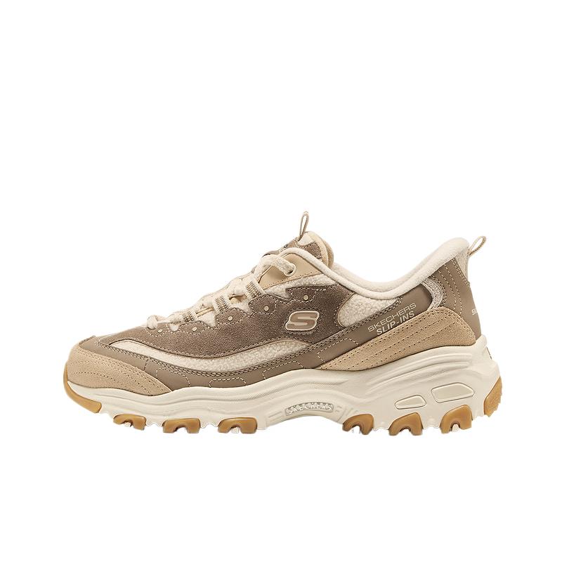 Skechers DLites Leather Color Block Simple Slip-On Casual Dad Shoes Women sneakers 150558-NTBR 35