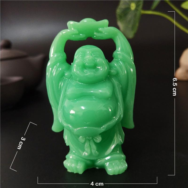 Leuchtende Lachende Buddha Statue Skulptur Mann-made Jade Stein Heimdekoration Feng Shui Glücksbringer Maitreya Buddha Statuen Figuren
