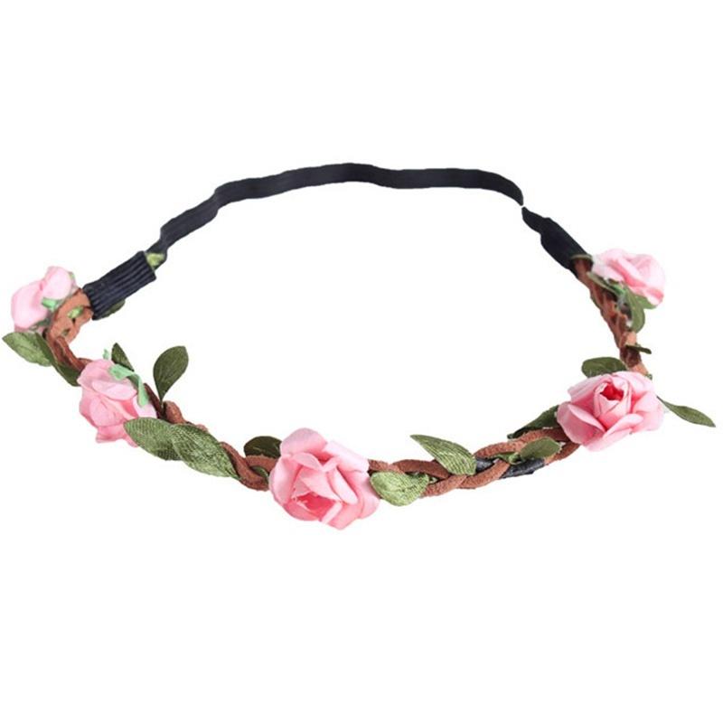 Hippie Love Flower Garland Crown Festival Wedding Hair Wreath BOHO Floral Headband