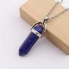 Handmade Amethyst Rose Quartz Hexagonal Pillar Pendant Necklace (N760)