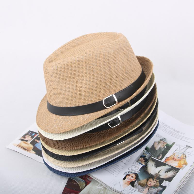 Parent-child Sun Hat Summer Sun Hat Men's Straw Sun Hat Children's British Top Hat Performance Jazz Hat