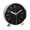 Round Electroplating Alarm Clock Study Desk Pointer Type Quartz Clock Bedside Table Clock Metal Alarm Decoration Clock