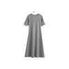 Black short-sleeved dress women's medium and long summer new student loose long over-the-knee thin a-word skirt