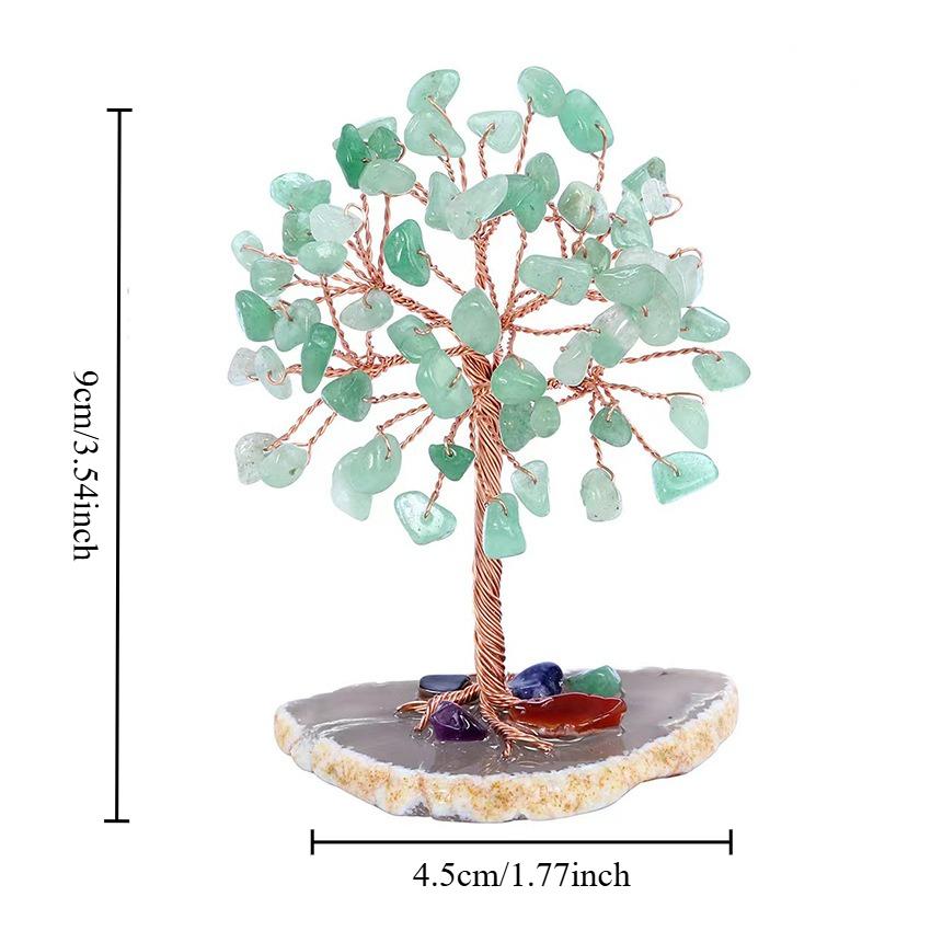 European Hand Woven Colorful Crystal Broken Stones Wealth Tree Ornaments Living Room Decorations Desktop Crystals