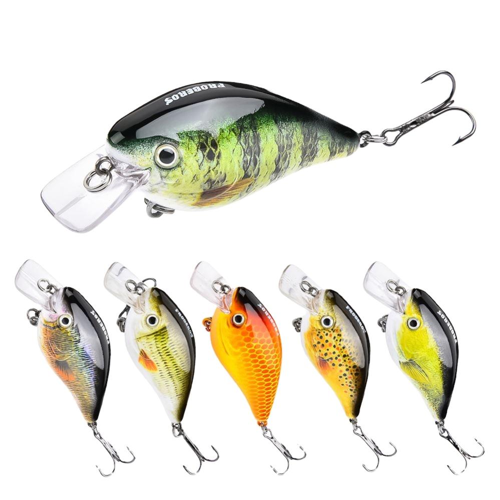 6 Colors 7.6cm 12.7g Available Artificial Bait Crank Hard Plastic Fishing Lures
