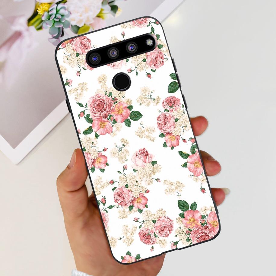 For LG V50 ThinQ 5G Case LM-V500EM Phone Cover Fashion Flower Butterfly Soft Silicone Back Cover For LG V40 V50s Thinq 5G Bumper