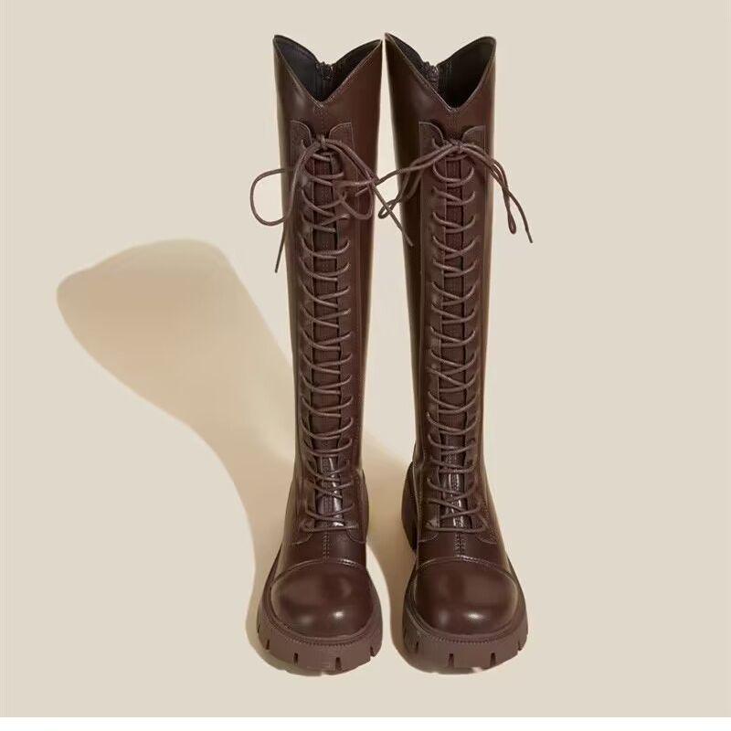 

Женские 2025 Мартины до колена с флисовой подкладкой - Осенне-зимние до середины икры в длинном рыцарском стиле 38