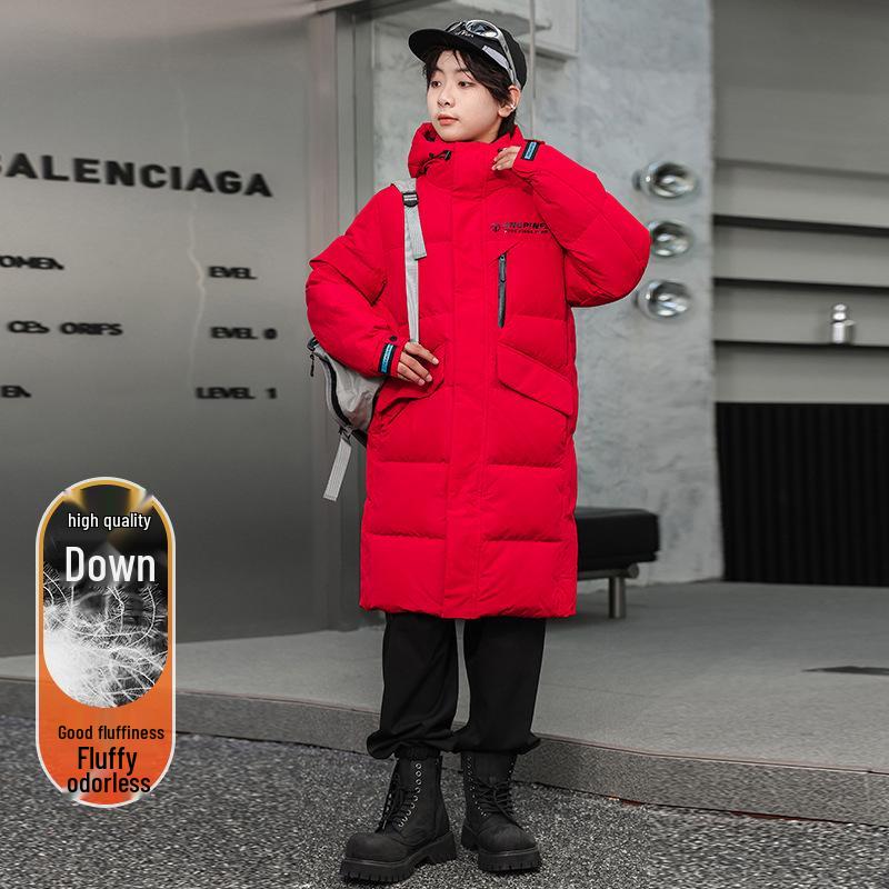 2025 Kids' Thick Winter Over-the-Knee Down Jacket for Boys and Girls
