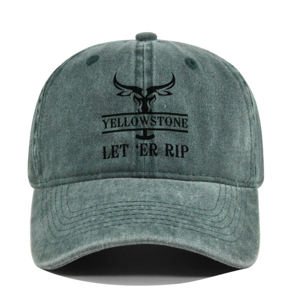 Cap Baseball Retro Printed Peaked Cap Washed Distressed Visor Fashion Cotton