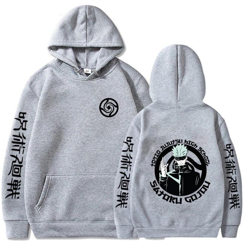 

Аниме Худи Jujutsu Kaisen Харадзюку Годжо Сатору Графические худи Оверсайз Худи Винтаж Длинный рукав Мужская Женская Одежда 3XL