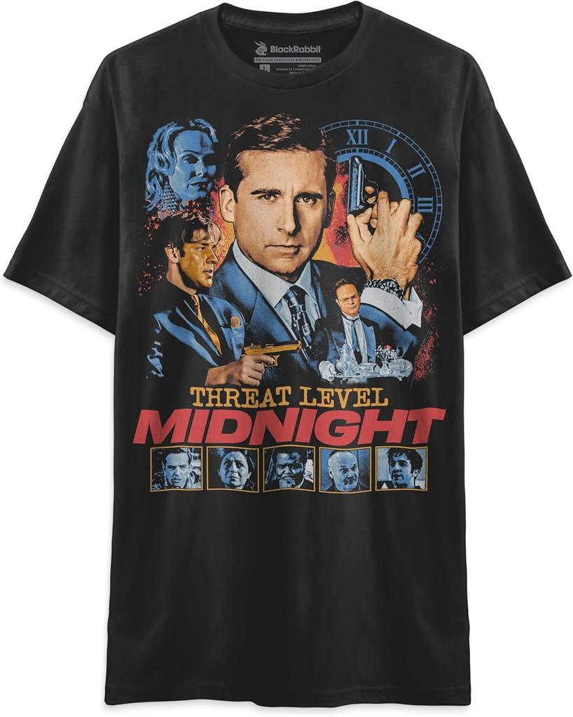 T-shirt Classica Unisex Ispirata al Film Spionaggio Retrò Threat Level Midnight