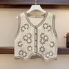 Summer Crochet Hollow Out V-neck Loose Lace Tank Tops Women Fashion Thin Chic Sleeveless Women Camis Tops Elegant Base Slim Vintage Tank Vest 26571