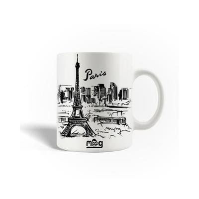 Mug - I Love Paris - Ceramic - 30cl - Dishwasher Safe - White