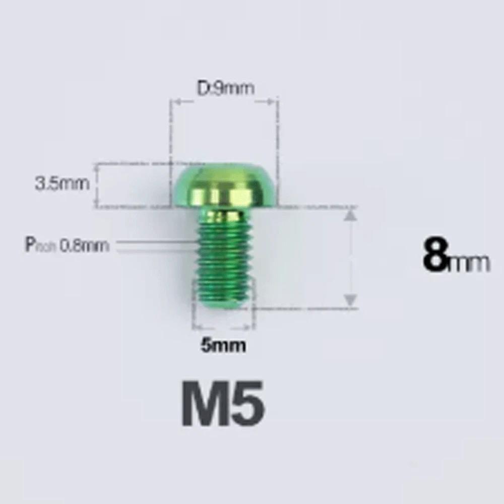 1 PC Multiple Color M5 P0.8mm X 8 9 10 12 14 16 20 25mm GR5 Titanium Alloy Screw T25 Torx Head For Bicycle Disc Brake