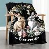 Rabbit05 Personalized Name Blanket Lightweight Personalized Blanket Ultra-Soft Throw For Sofa Nap Bedding Livingroom Ideal for All Seasons