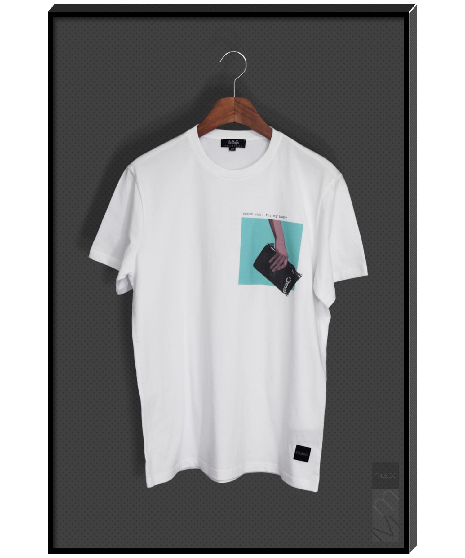 Bellepa Watch Out (Be Careful) Designer T-Shirt Short Sleeve T-Shirt White/M