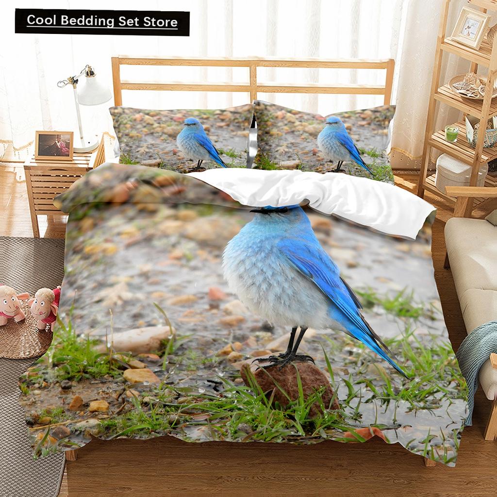Red Rare Birds King Queen Duvet Cover Tropical Flying Animals Bedding Set Wildlife Quilt Cover 2/3Pcs Polyester Comforter Cover