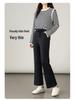 Women's High-Waisted Slimming Gray Cropped Flare Pants - Modal Cotton, Spring/Autumn 2025