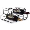 Metal Wine Rack, Wine Bottle Holder, Stackable, Holds 7 Bottles, Wine Shelf, Wine Storage, Wine Stand (Black, 7 Bottles)