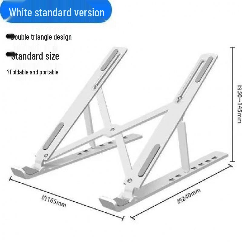 Adjustable Aluminum Tablet Cooling Stand with Ergonomic Backrest and Foldable Hand Support