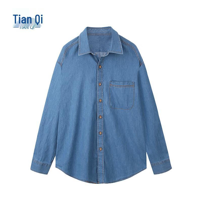 TIANQI Long Sleeve Pure Cotton Denim Shirt L