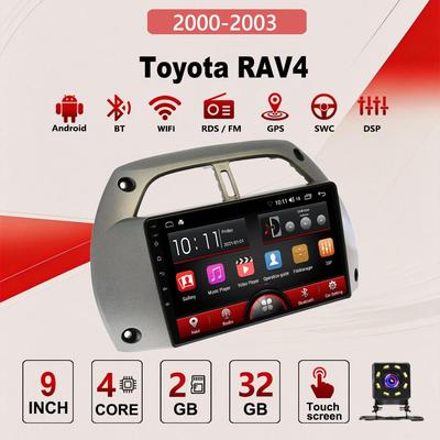 2Din Android Car-Play Araç Radyosu,Toyota RAV4 2000-2003,Multimedya Oynatıcı Ana Ünite Stereo GPS Navigasyon BT WIFI,2+32GB