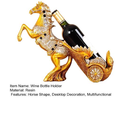 Suport Vintage pentru Sticlă de Vin în Formă de Cal, Rășină, Statuetă Cal, Sculptură, Suport Organizator pentru Sticle de Bere, Raft, Decor pentru Casă, Bucătărie, Bar, Masă de Dining