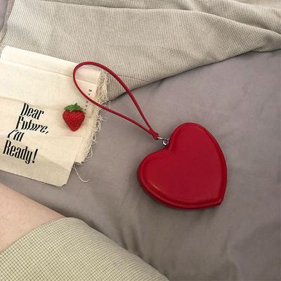 PU Deri Kalp Çanta Kadınlar için Bozuk Para Cüzdanları Sevimli Çocuk El Çantası Cüzdan Tasarımcı Orijinal Kawaii Kız Çocuk Cüzdanları Toptan