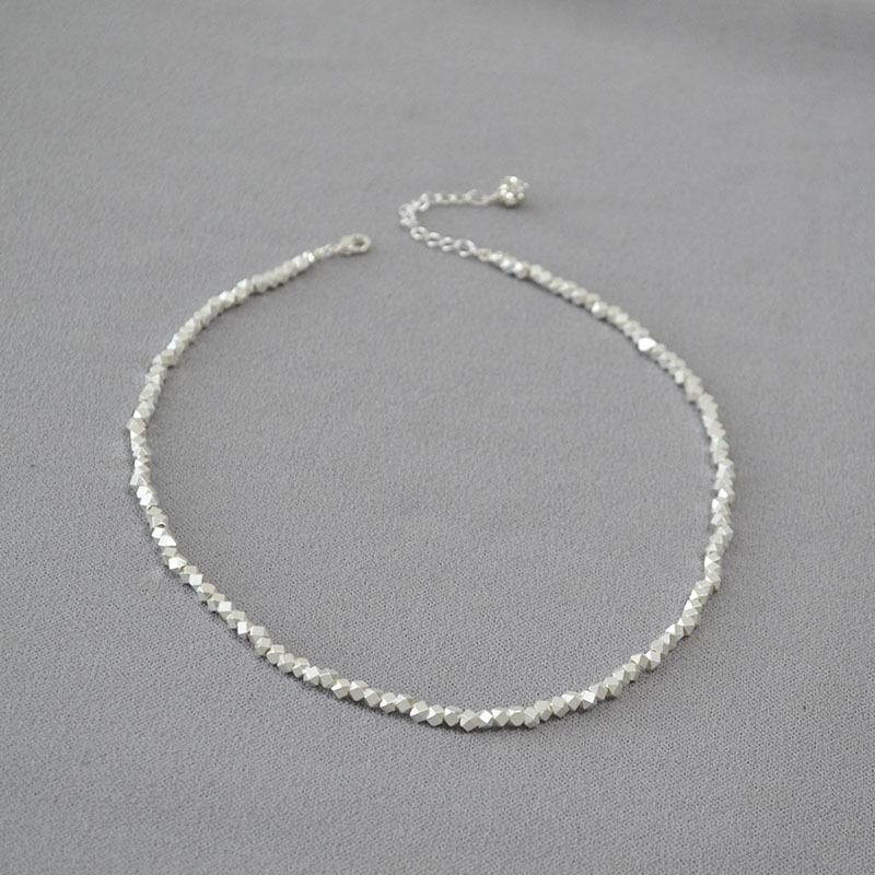 

Японское и корейское ретро ожерелье из бусин с неправильными гранями - с серебряным и золотым покрытием