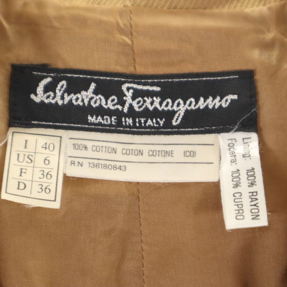Salvatore Ferragamo Made In Italy Blazer 40 Beige Brown Jacket Women Used