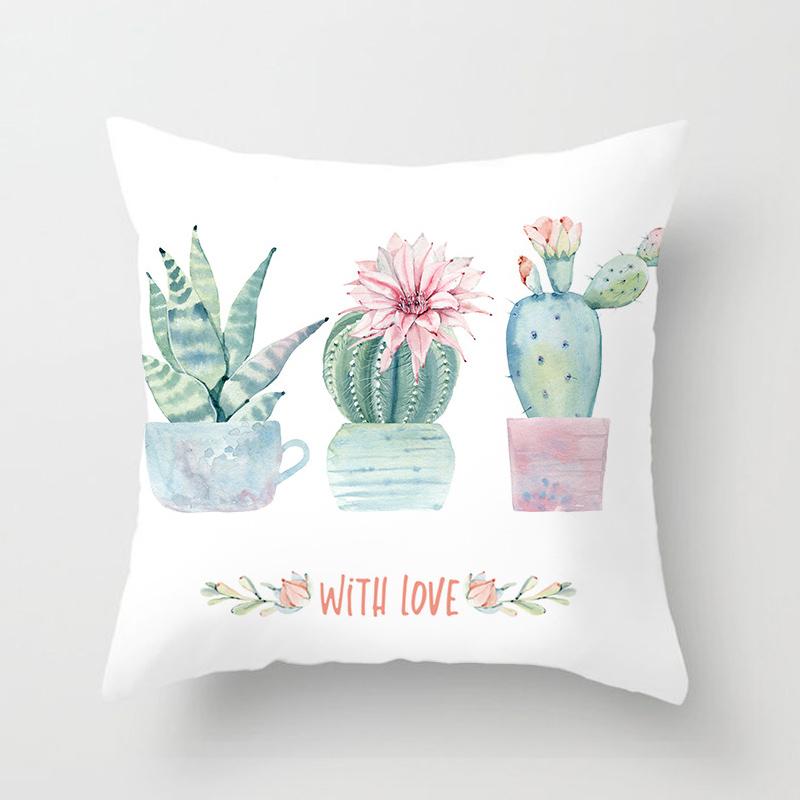 Наволочка с принтом кактуса и суккулентов для дома, гостиной, украшения дивана, квадратная подушка, наволочка 40X40CM