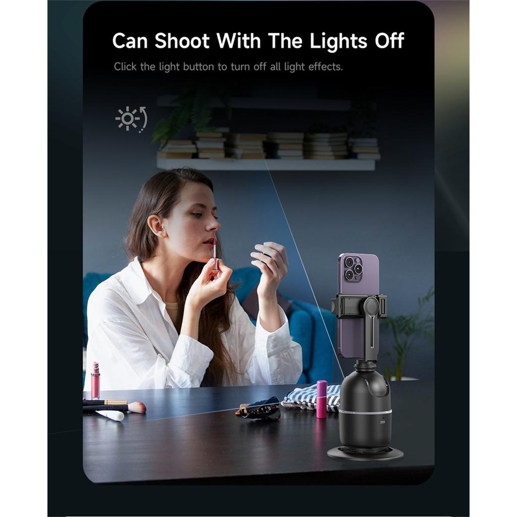 Mobiltelefon universalleddstabilisator, AI 360 følge selfie-stativ, ansiktssporing mobiltelefon og kamerastasjonær universalledd