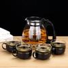 High-Temperature Resistant Tea Kettle with Thickened Glass, Stainless Steel Filter, and Large Capacity