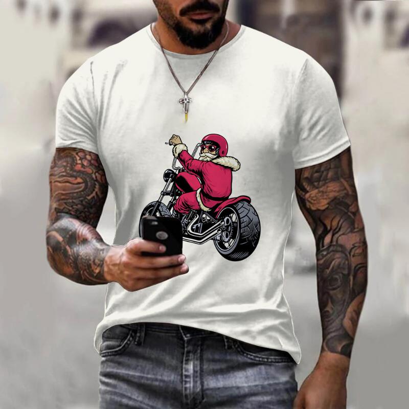 Cross-border Santa Claus Digital T-shirt Men's and Women's Large Size Fashion Short-sleeved Summer Cool Creative 3DT-shirt