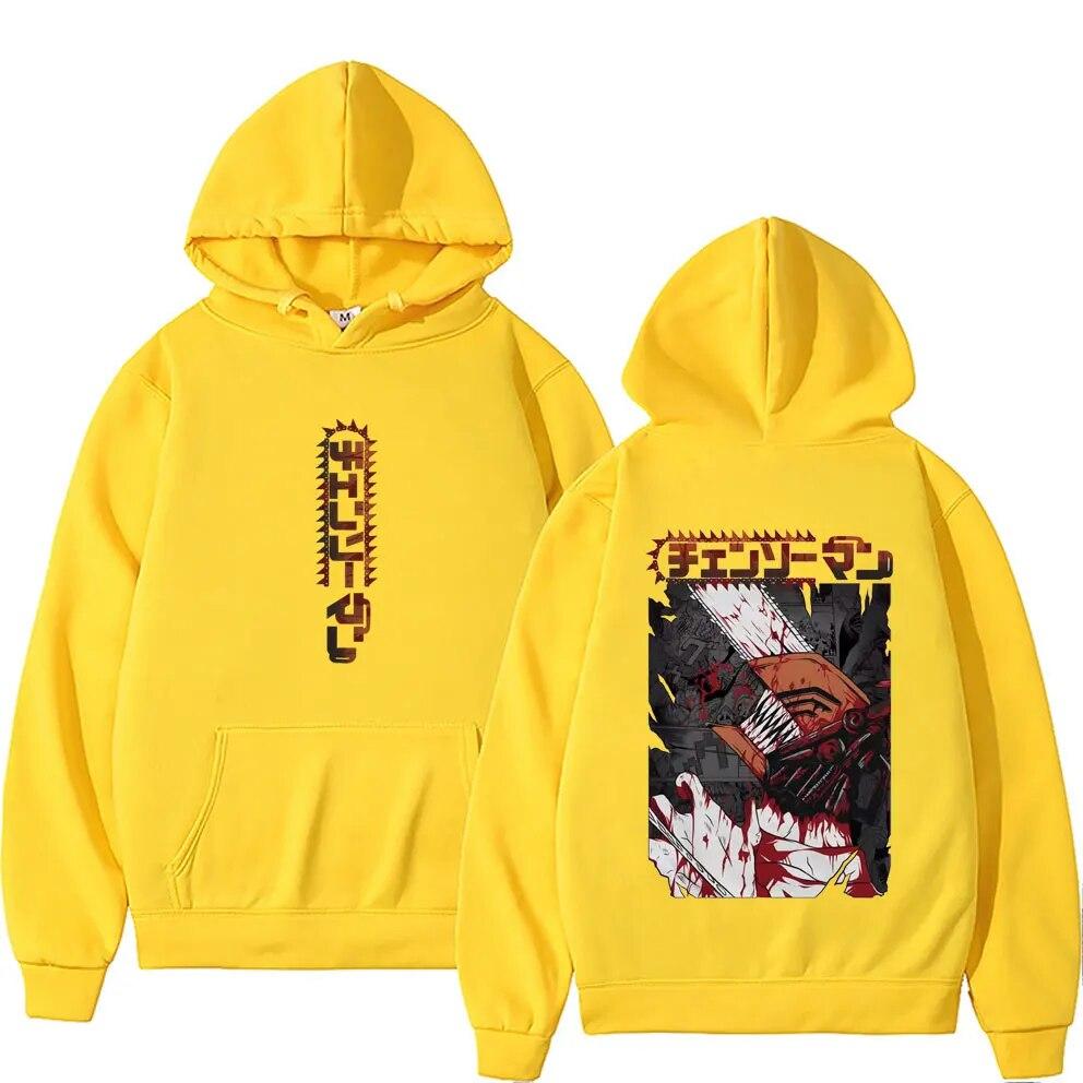 Japonské Anime Motorová pila Unisex Denji Pochita Grafická Mikina Unisex Dámské Unisexga Fleece Bavlna Mikiny Sportovní oblečení Unisex Běžná mikina