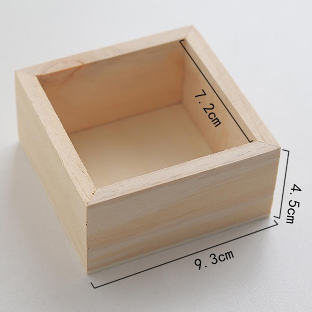 Scatola di immagazzinaggio primaria in legno, quadrata rustica, versatile, mini, articoli vari, scatole per gioielli, articoli per la casa