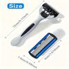 6-Layer Manual Razor with Stainless Steel Blade for Men - Includes Portable Stand