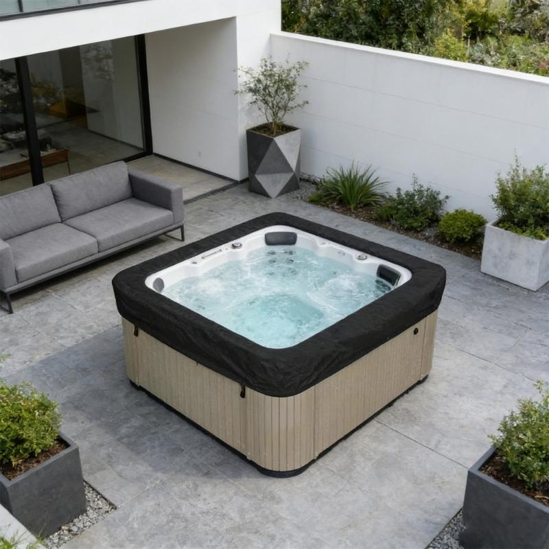 Mprehensive Protective Square Cover for Outdoor Hot Tub Shielding from Rain Sun Leaves and Animals In Conditions