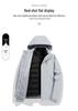 Unisex Color Block 3-in-1 Hooded Windproof Jacket with Detachable Down Liner