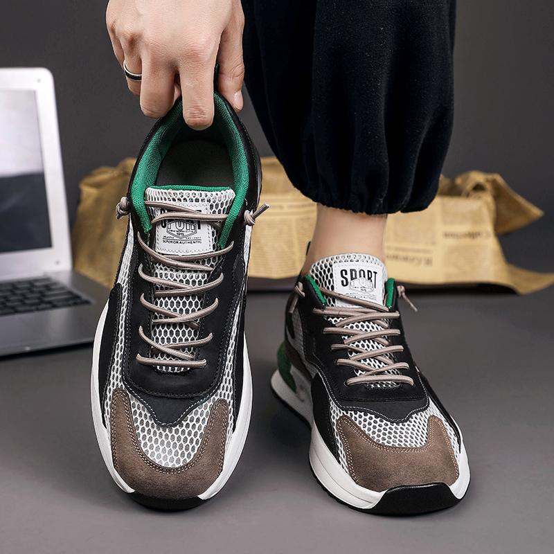 Men’s Sports Basketball Shoes Street Style Running Sneakers Students Over Sized Breathable Mesh Shoes Low Top