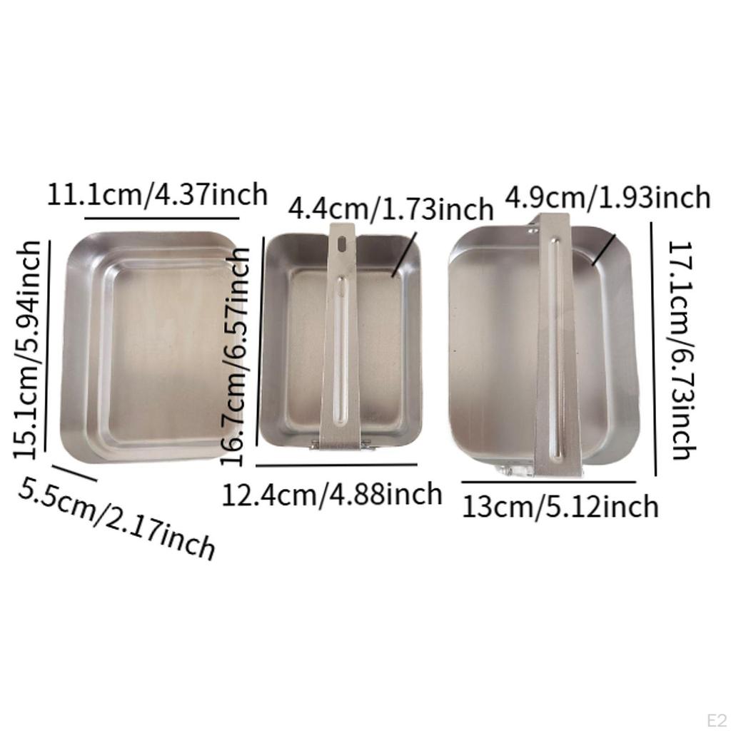 Camping Mess Tin Lunchbox Rechthoekige Voedselcontainer Lekdicht Kookgerei Diner voor Werk