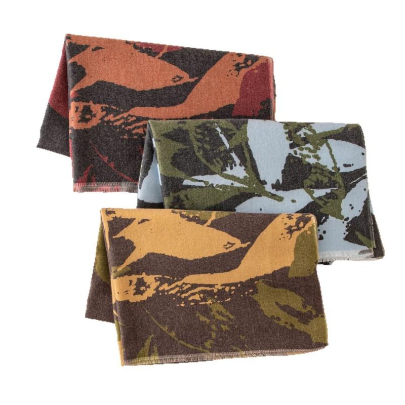 Scarf Wool Blend Printed Shawl Warm Fashion Versatile